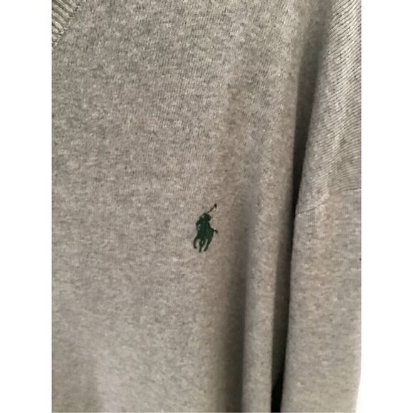 Polo Ralph Lauren V-Neck Sweater Pullover Sz 4XB Pima Cotton Gray - Picture 4 of 8
